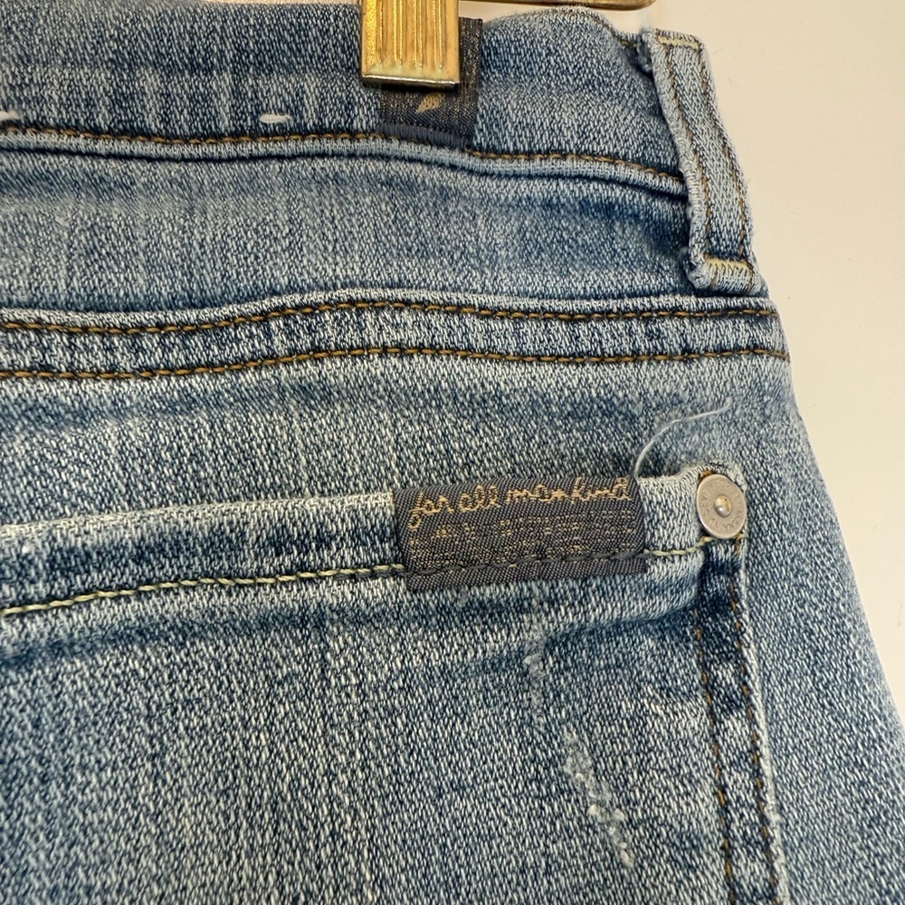 7 For All Mankind Josefina Boyfriend Light Blue Denim Jeans - Picture 9 of 9